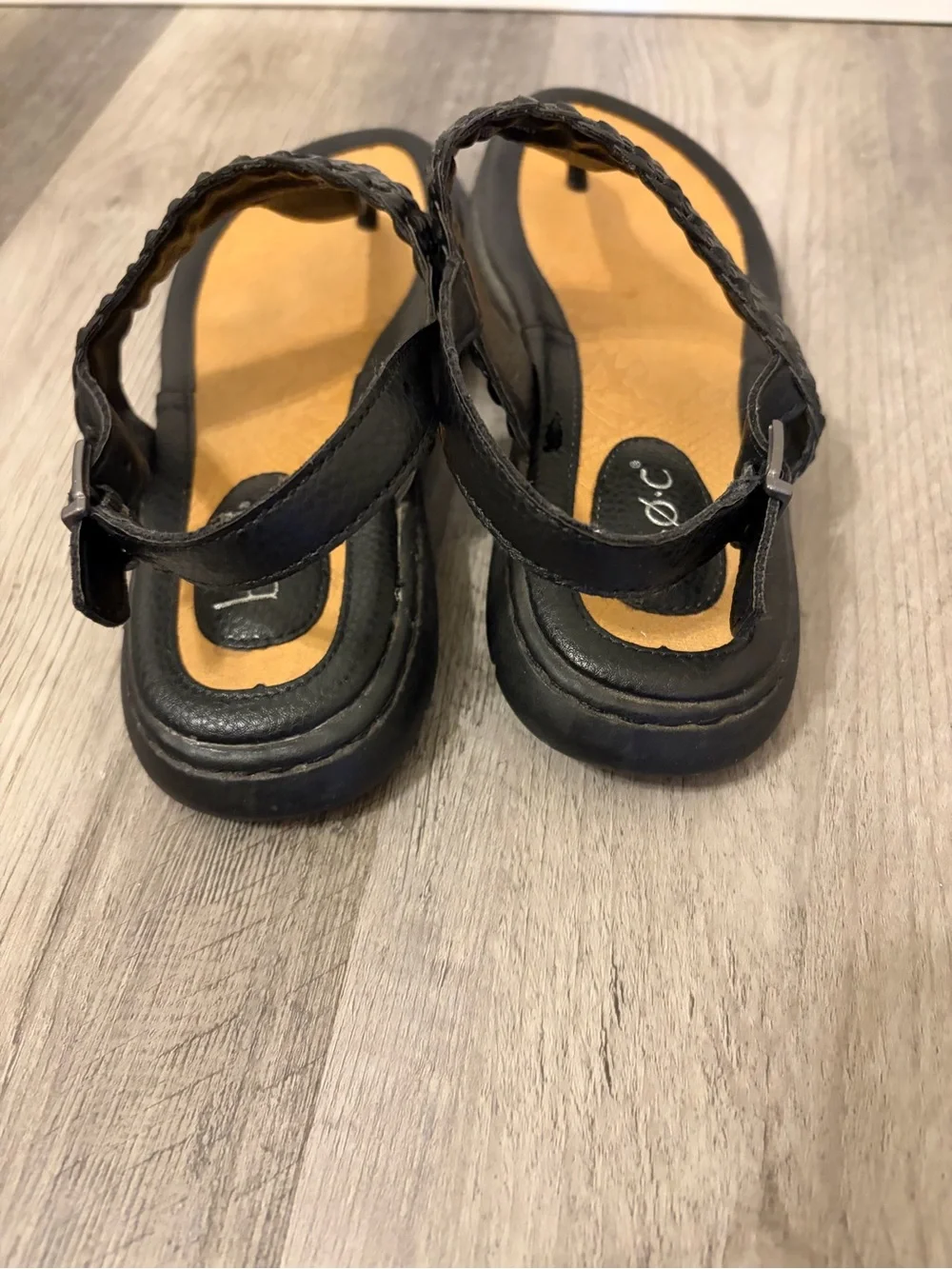 B.O.C Black Woven Thong Sandals Size 7